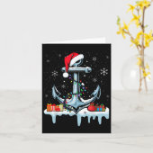 Santa Anchor Cool Christmas Lights Boating Sailing カード (黄色い花)