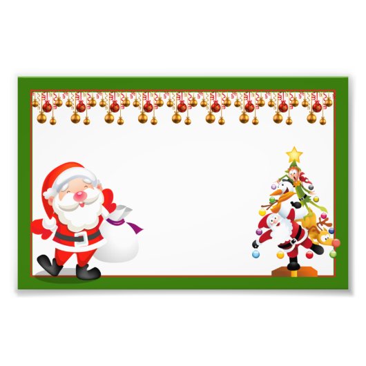 Santa and christmas ornaments フォトプリント (正面)