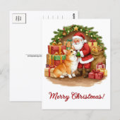 Santa and Corgi Christmas Postcard ポストカード (正面/裏面)