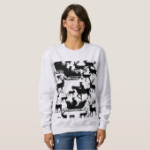 Santa and deer chrismas sweat-shirt for ladies  スウェットシャツ (正面フル)