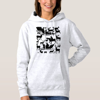 Santa and deer chrismas sweat-shirt for ladies  パーカ