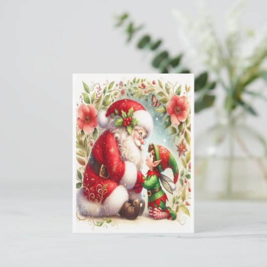 Santa And Elf 6 ポストカード (スタンド正面)