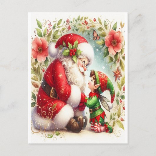 Santa And Elf 6 ポストカード (正面)