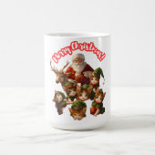 Santa and Elf Cats – Meo Christmas Cute Holiday コーヒーマグカップ (中央)