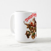 Santa and Elf Cats – Meo Christmas Cute Holiday コーヒーマグカップ (正面左)