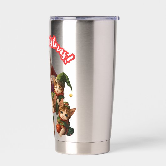 Santa and Elf Cats – Meo Christmas Cute Holiday 保温保冷タンブラー (左面)