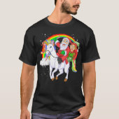 santa and elf riding unicorn tシャツ (正面)