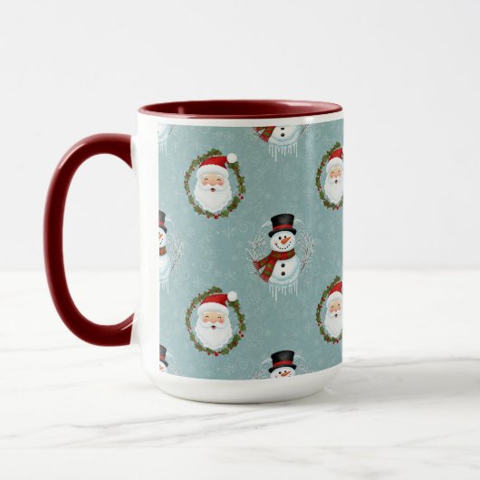 Santa And Frosty Christmas Mug マグカップ (左)