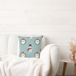 Santa And Frosty Throw Pillow クッション