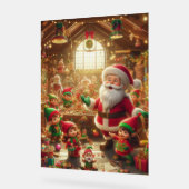 Santa and His Elves in The Christmas Workshop Wall アクリルサイン (傾斜)