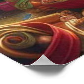 Santa and His Elves in The Christmas Workshop Wall ポスター (角)