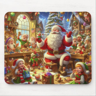 Santa and His Elves on a Thick Computer Mousepad マウスパッド