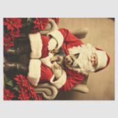 Santa and his friend the Yorkshire- Découpage pape 薄葉紙 (正面)