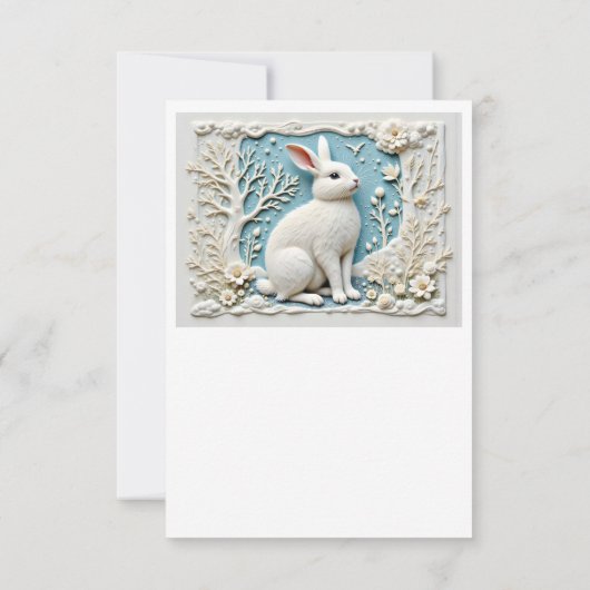 Santa and His Reindeer in Snowy Landscape (裏面)