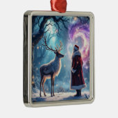 Santa and his Reindeer on Christmas Eve magic メタルオーナメント (右)