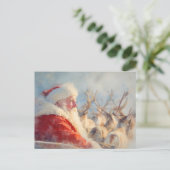 Santa and his reindeers postcard ポストカード (スタンド正面)