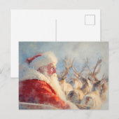 Santa and his reindeers postcard ポストカード (正面/裏面)