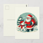 Santa and little polar bear ポストカード (正面/裏面)