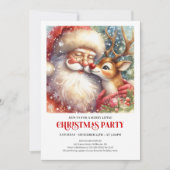 Santa and Red Nose Rudolph Christmas Party Invite 招待状 (正面)