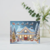 Santa and Reindeer ポストカード (スタンド正面)