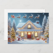 Santa and Reindeer ポストカード (正面/裏面)