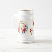 Santa and Reindeer Joy Mug – Cute Holiday Cup  ビールジョッキ (正面左)
