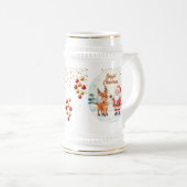 Santa and Reindeer Joy Mug – Cute Holiday Cup  ビールジョッキ (正面右)