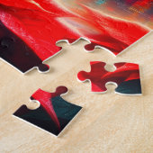 Santa and Reindeer on a Frozen Pond on His Sleigh ジグソーパズル (側面)