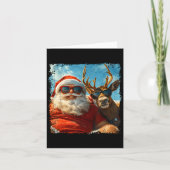 Santa And Reindeer Selfie Funny Christmas Vacation カード (正面)