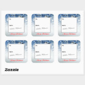 Santa and Reindeer Snowflakes Gift Label スクエアシール (シート)