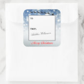 Santa and Reindeer Snowflakes Gift Label スクエアシール (バッグ)