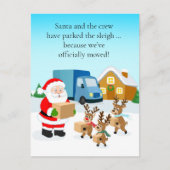 Santa and Reindeer We've Move Announcement  案内ポストカード (正面)