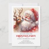 Santa and Rudolph Cheerful Christmas Invitation 招待状 (正面)