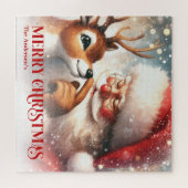 Santa and Rudolph Personalized Holiday Puzzle Gift ジグソーパズル (横)
