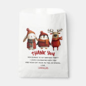 Santa Animals Festive Xmas Kids Birthday Thank You フェイバーバッグ (正面)