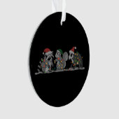 Santa Animals Xmas Silly Racoon Opossum Squirrel オーナメント (正面)