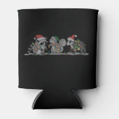 Santa Animals Xmas Silly Racoon Opossum Squirrel 缶クーラー (正面)