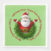 Santa Announcing Your Text Name Year Red Green (正面)