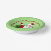 Santa Announcing Your Text Name Year Red Green ペーパーボウル (傾斜あり)