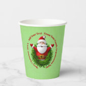 Santa Announcing Your Text Name Year Red Green 紙コップ (正面)
