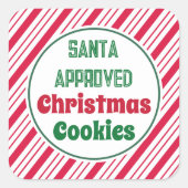 Santa Approved Christmas Cookies Stickers  スクエアシール (正面)