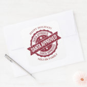 Santa Approved Stamp Holiday Sticker スクエアシール (封筒)