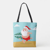 Santa at beach cartoon トートバッグ (裏面)