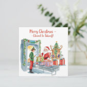 Santa at Security  Merry Christmas Aviation themed シーズンカード (スタンド正面)