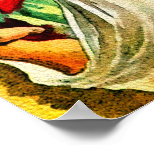 Santa At Window with Bag of Toys ポスター (角)