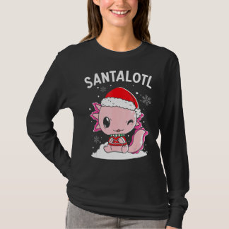 Santa Axolotl Amphibian Merry Christman Xmas Day A Tシャツ