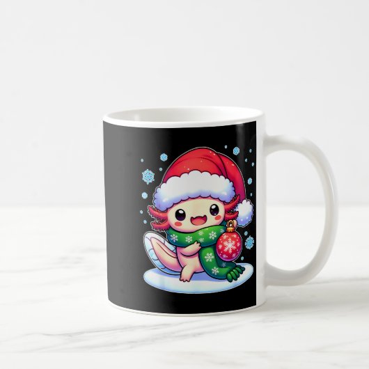 Santa Axolotl Funny Cute Xmas Funny Christmas コーヒーマグカップ (右)
