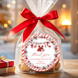 Santa Baby Baby Clothes Baby Shower Thank You ラウンドシール