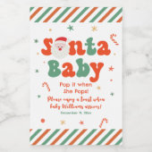 Santa Baby Baby Shower  ワインラベル (シングルラベル)