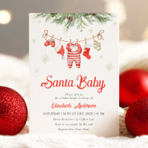 Santa Baby Baby Shower Invitation